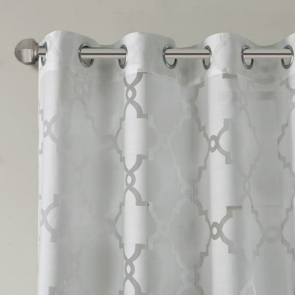 🆕️ Madison Park Fretwork Sheer Window Curtains - Picture 3 of 5